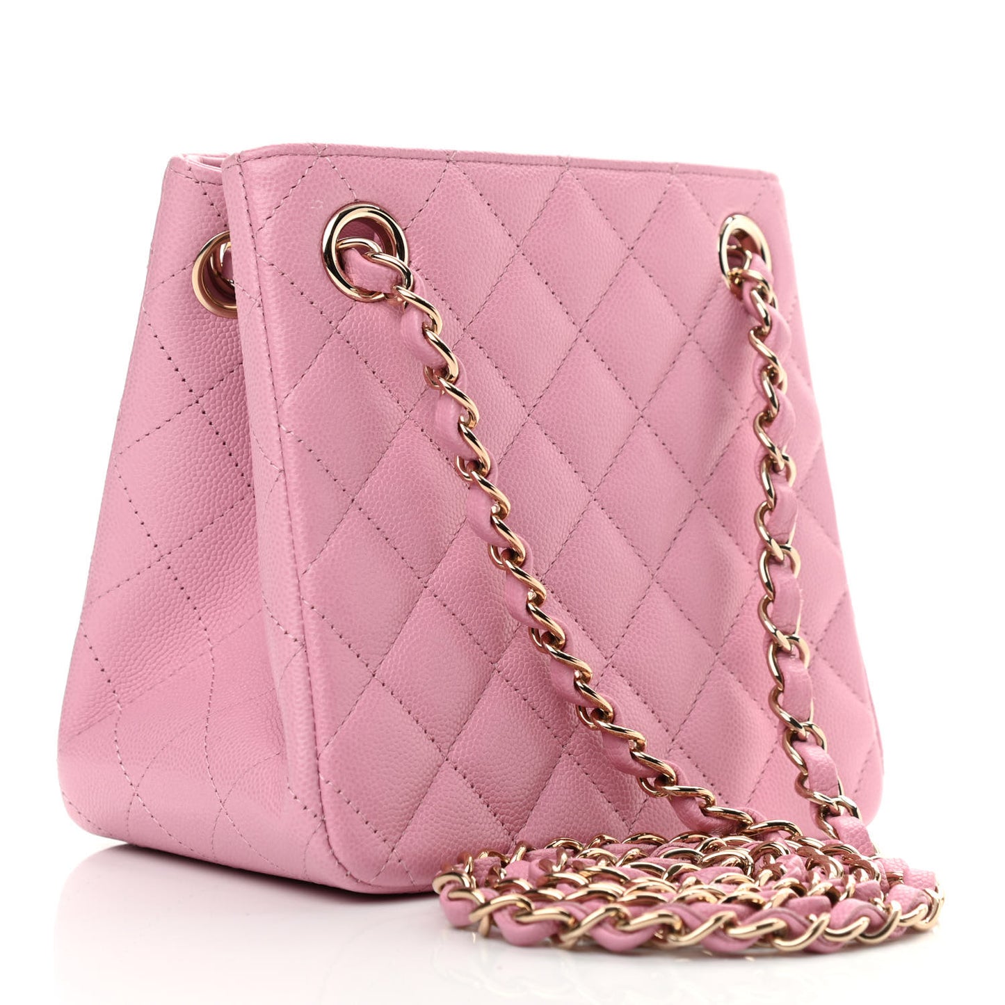 Caviar Quilted Mini Bucket Bag Pink
