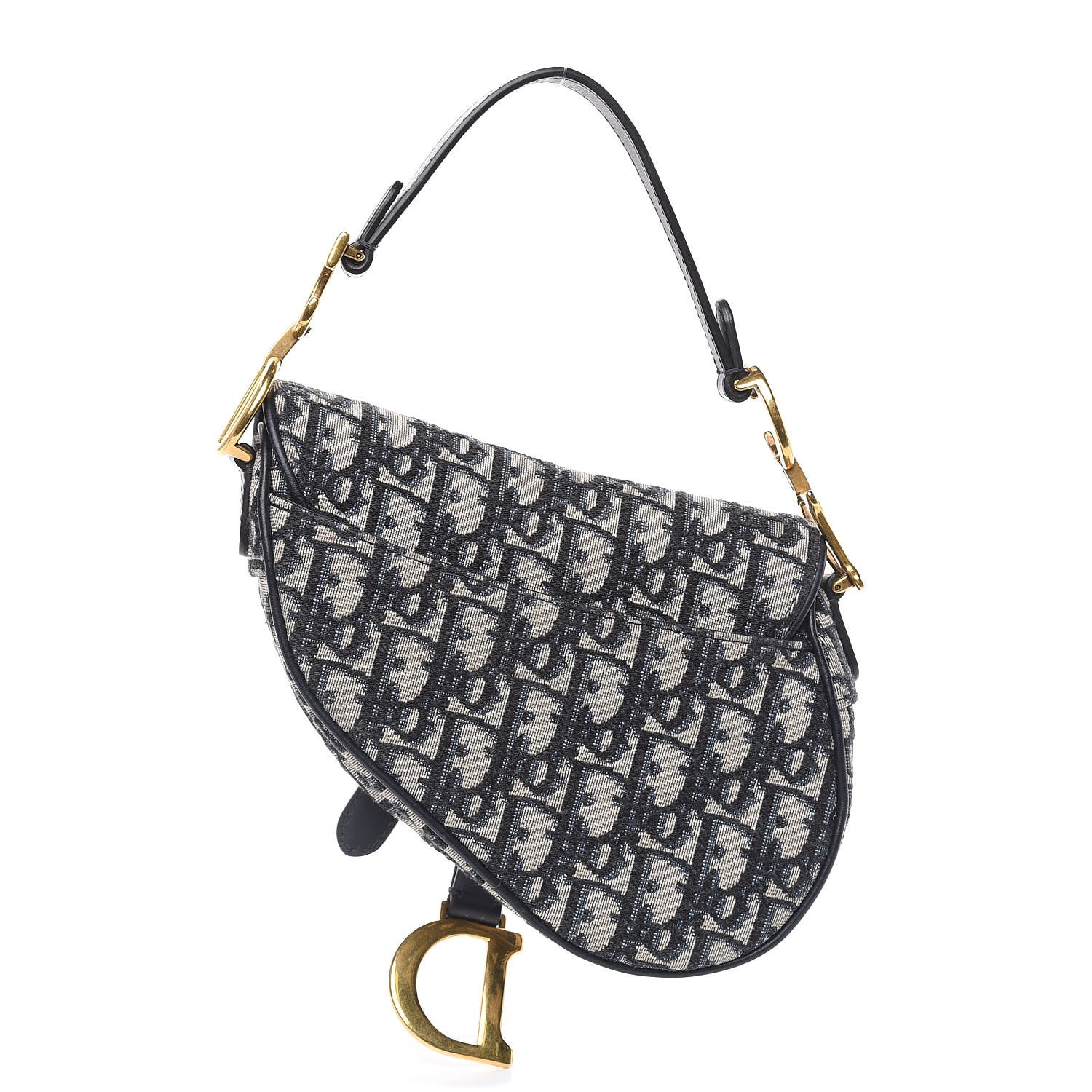 Christian Dior Oblique Mini Saddle Bag Blue 3 of 11