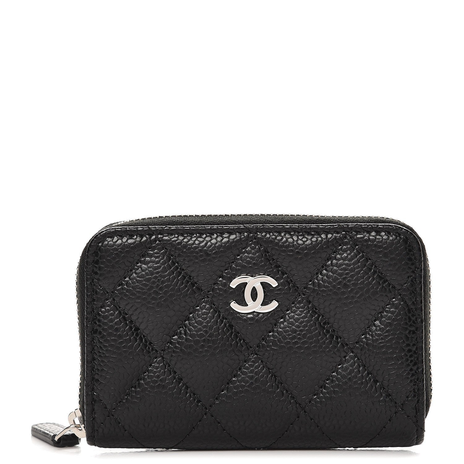 Chanel Caviar Quilted Zip Coin Purse Black 1 of 8