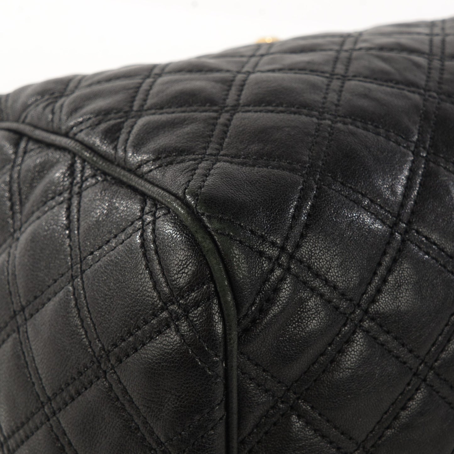 Lacquered Goatskin Quilted Westside Black