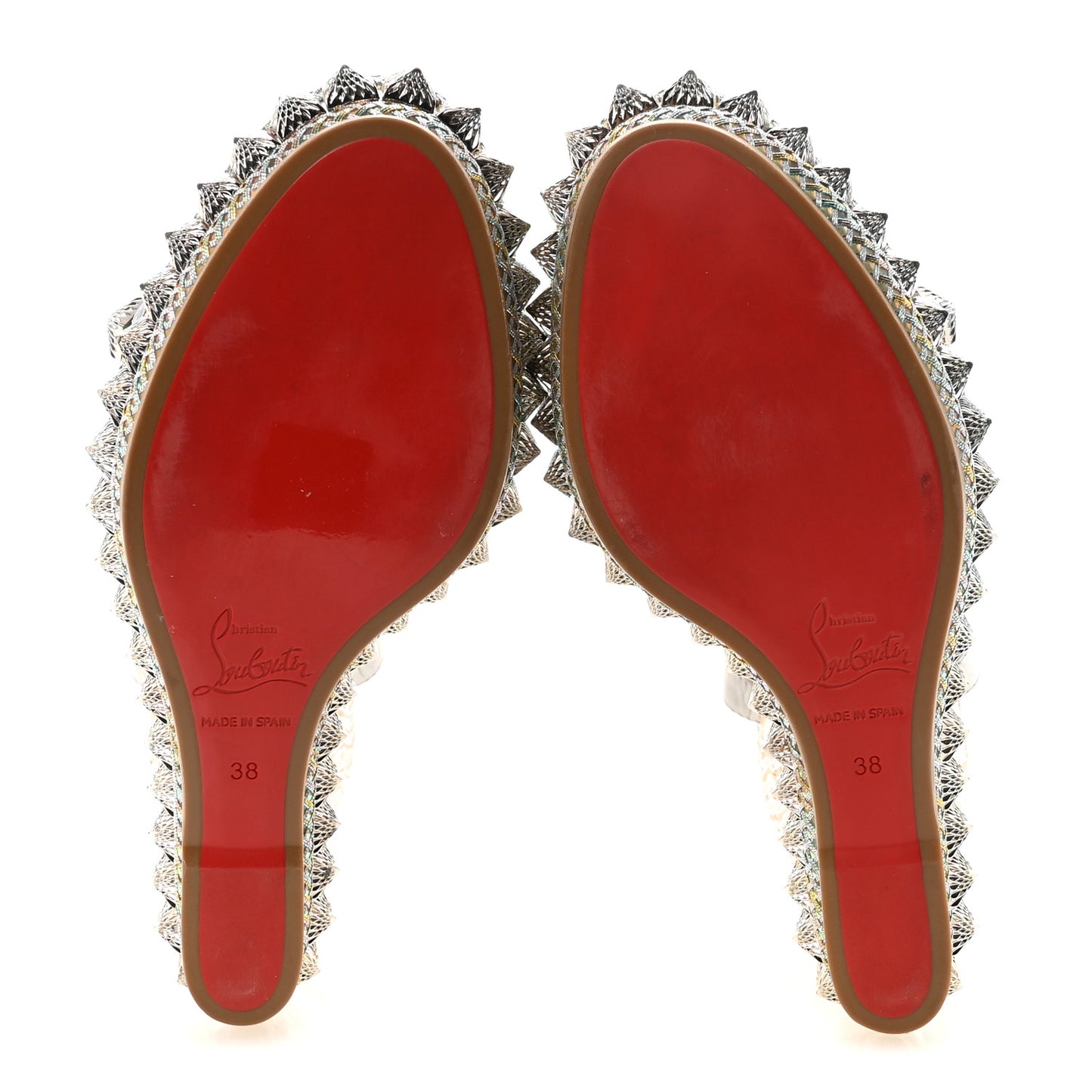 Liege Laser Wavy Pira Ryad 110 Wedge Sandals 38 Silver