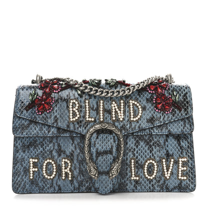 Gucci Snakeskin Blind For Love Embroidered Small Dionysus Shoulder Bag Ultramarine Multicolor 1 of 11