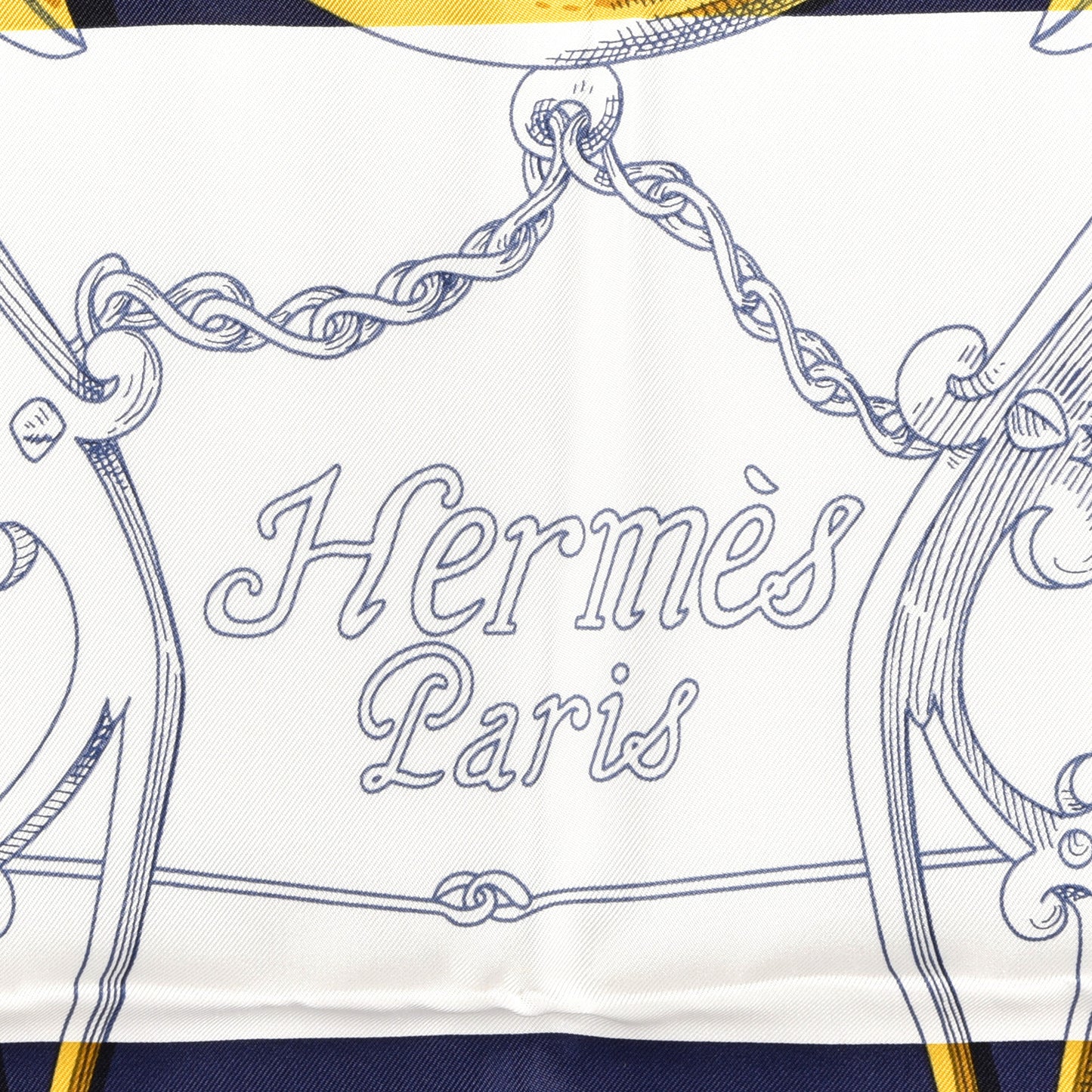 Silk L Instruction Du Roy Scarf 90 Marine White Or