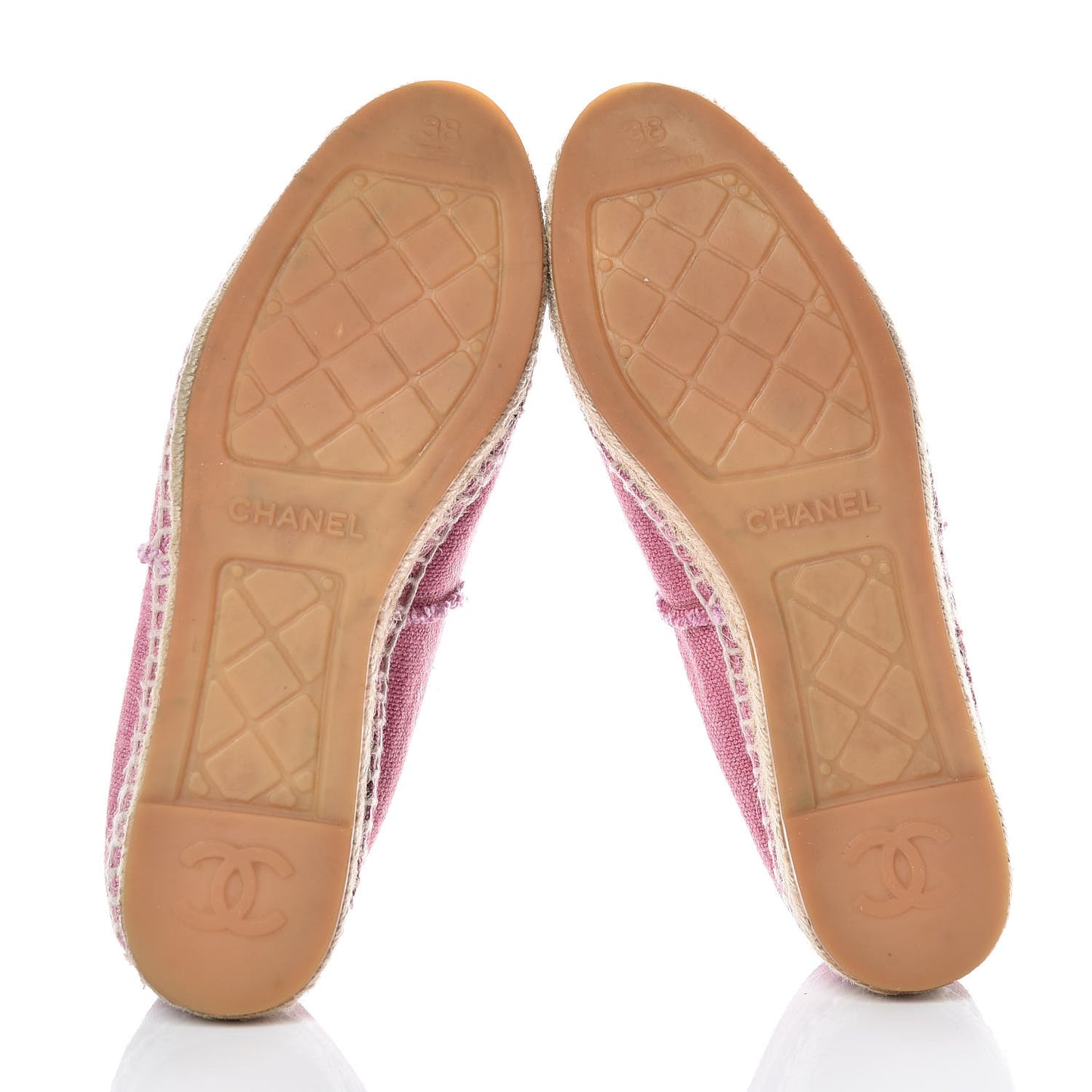 Linen CC Espadrilles 38 Pink Black