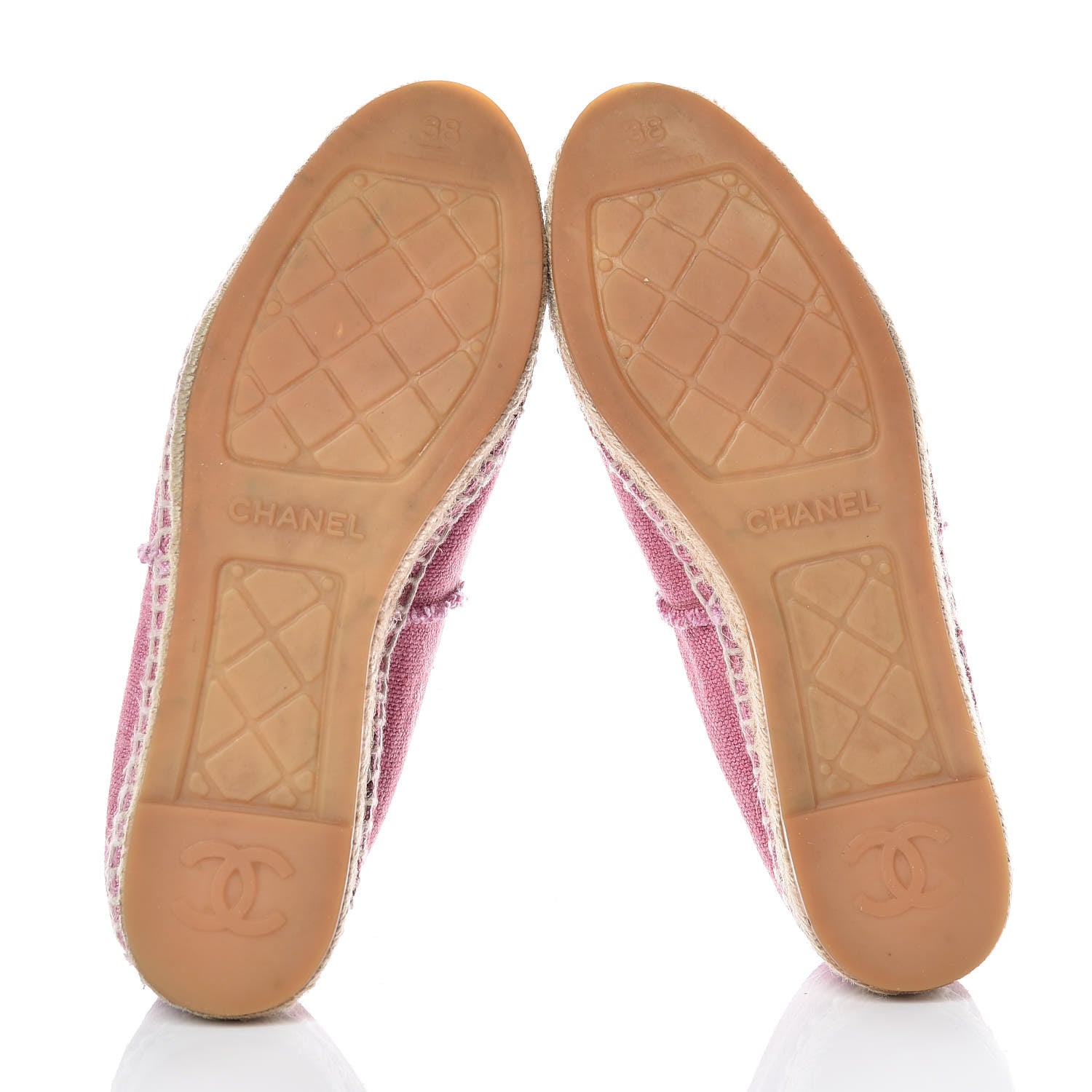 Chanel Linen CC Espadrilles 38 Pink Black 7 of 10