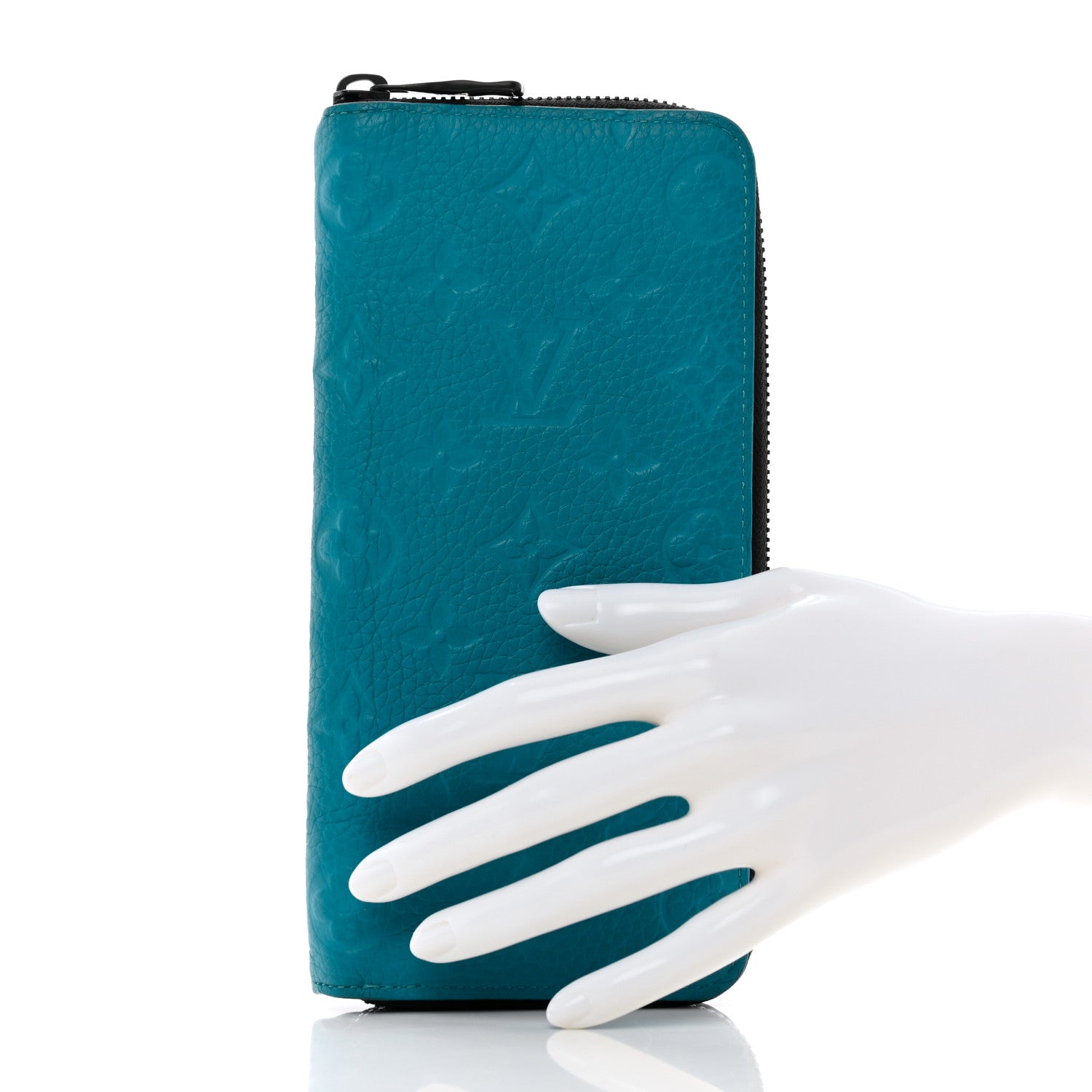 Louis Vuitton Taurillon Monogram Zippy Vertical Wallet Turquoise 2 of 8
