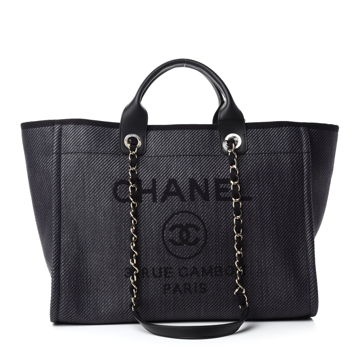 Chanel Mixed Fibers Calfskin Medium Deauville Tote Black 1 of 11
