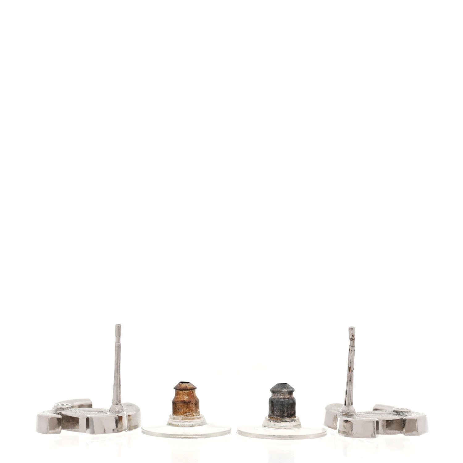 Chanel Crystal CC Earrings Silver Black 4 of 5