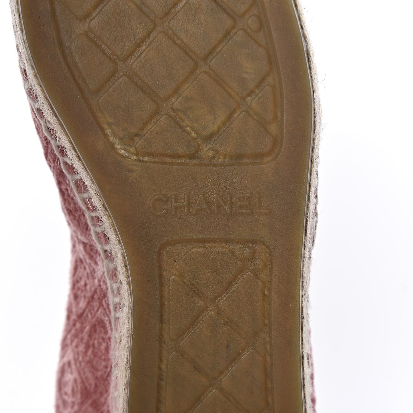 Velvet Grosgrain Quilted Camellia CC Espadrilles 37 Pink Black