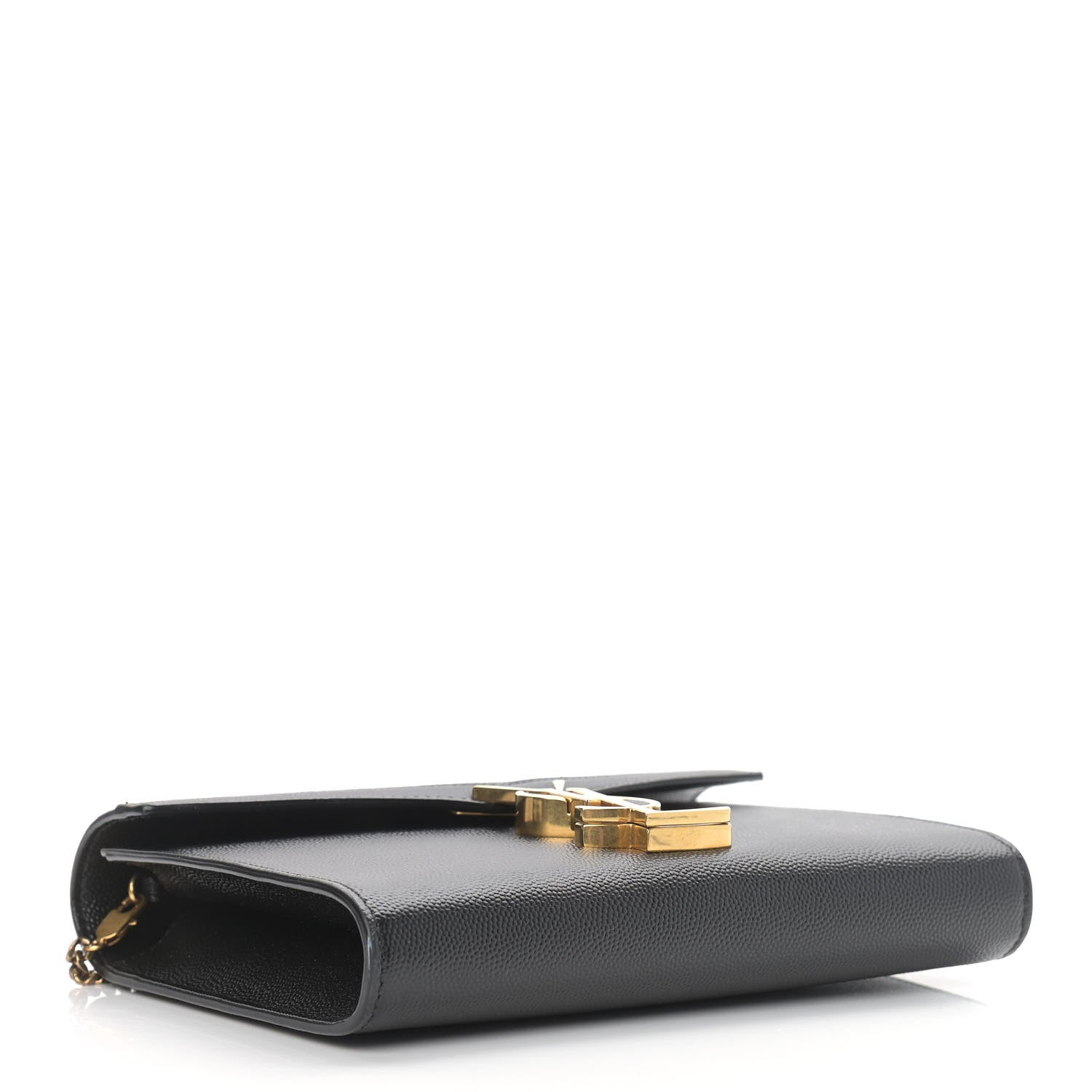 Saint Laurent Grain De Poudre Monogram Cassandra Chain Wallet Dark Smog 3 of 8