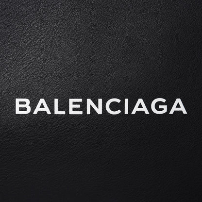 Balenciaga Smooth Calfskin Logo Large Everyday Shopping Pouch Black 8 of 8