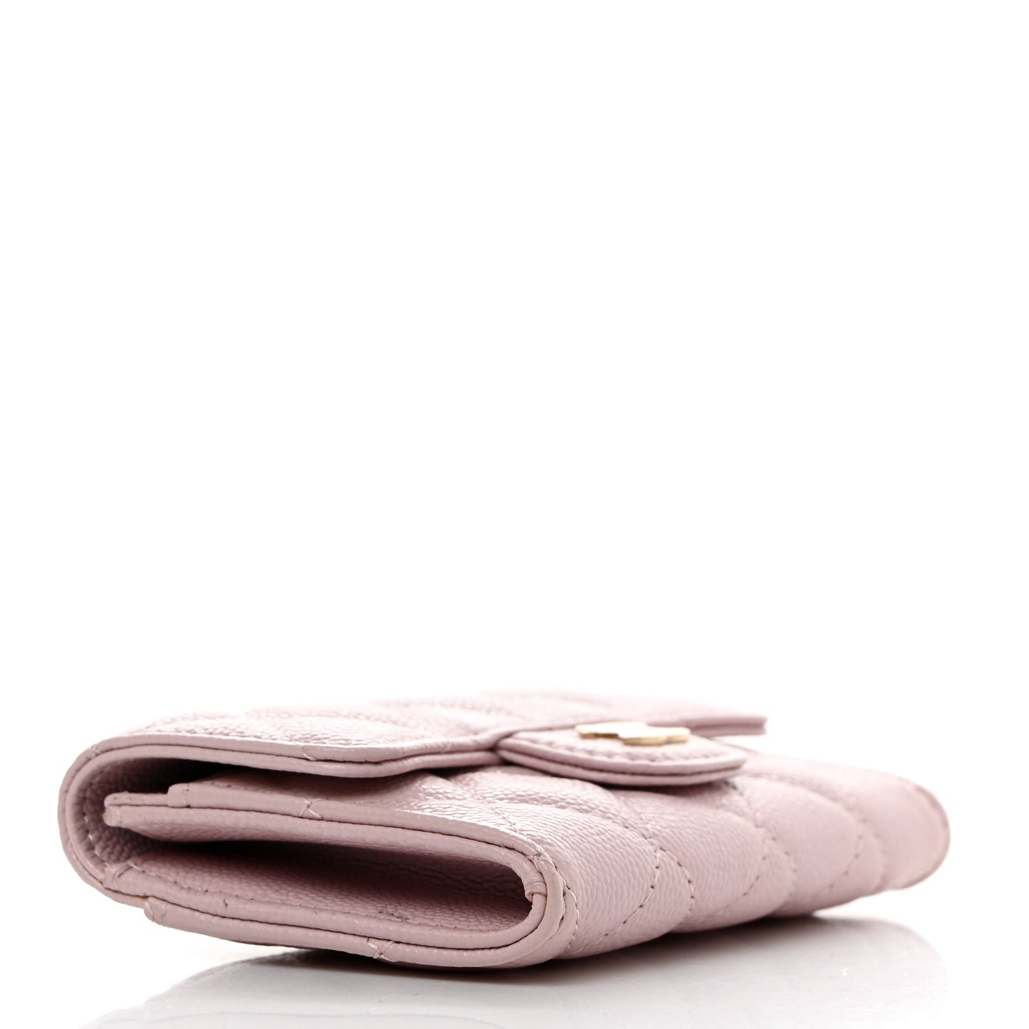 Caviar Quilted Flap Card Holder Wallet Light