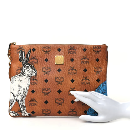 MCM Visetos Rabbit Crossbody Pouch Cognac 2 of 10