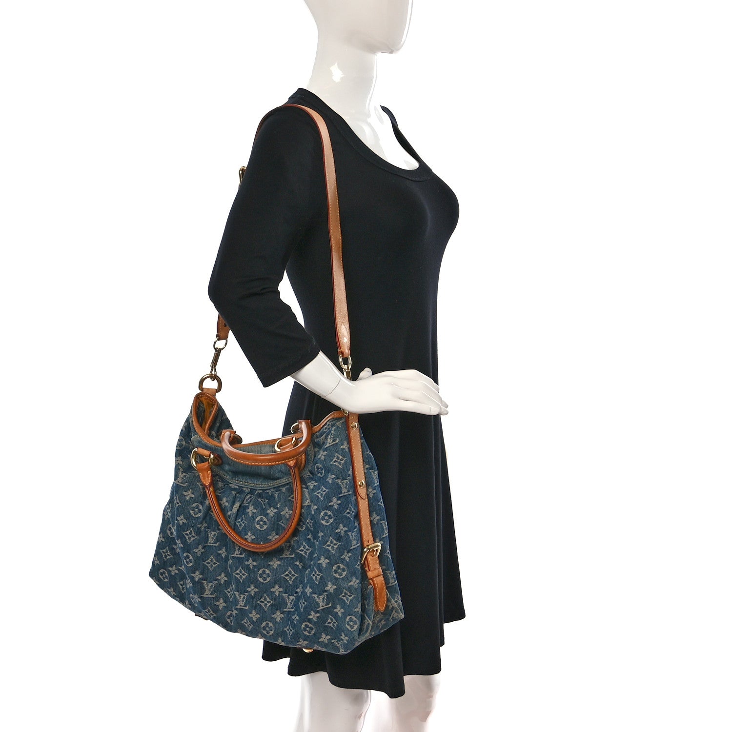 Louis Vuitton Denim Neo Cabby MM Blue 2 of 11