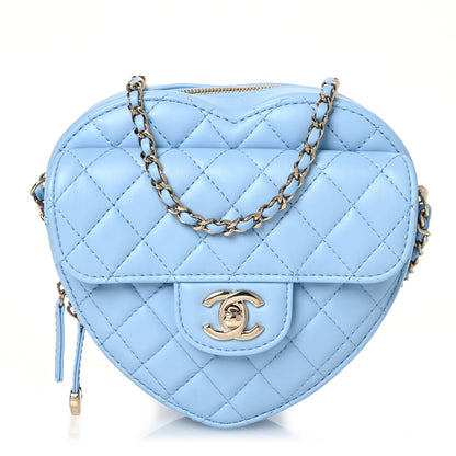 Chanel Lambskin Quilted CC In Love Heart Bag Light Blue 1 of 16