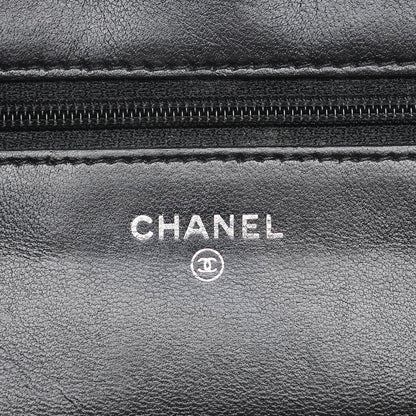 Chanel Lambskin Quilted Boy Wallet On Chain WOC Black 6 of 9
