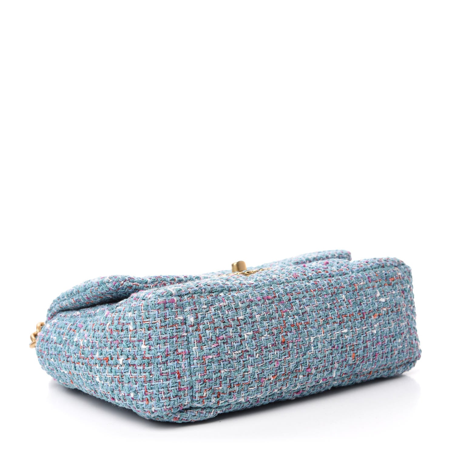 Chanel Tweed Quilted Medium 19 Flap Blue Multicolor 4 of 10