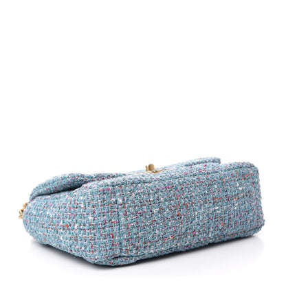 Chanel Tweed Quilted Medium 19 Flap Blue Multicolor 4 of 10