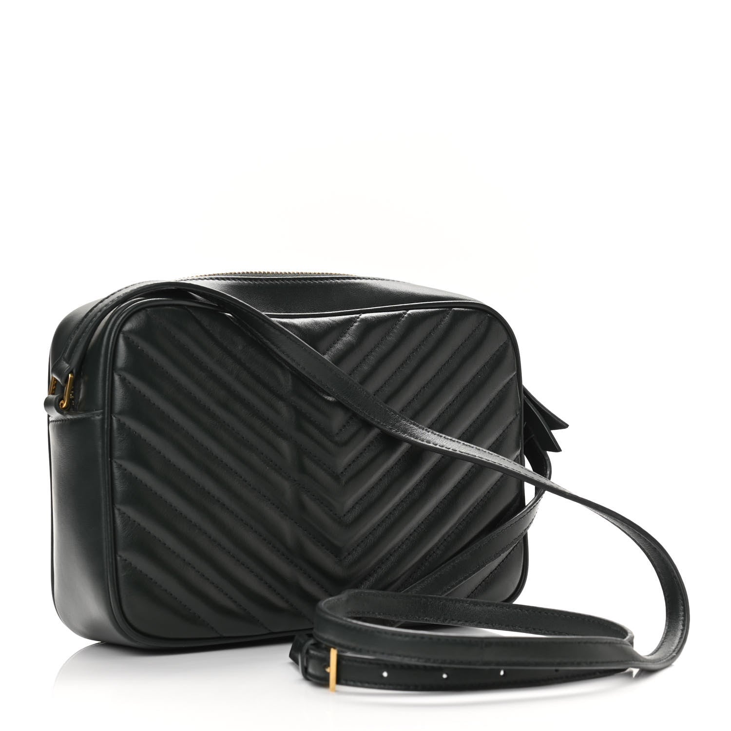 Saint Laurent Calfskin Matelasse Monogram Lou Camera Bag Military Green 2 of 8
