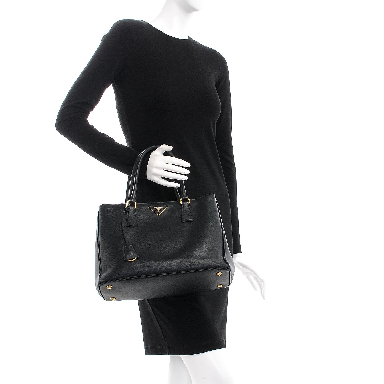 Prada Saffiano Lux Small Tote Nero Black 3 of 13