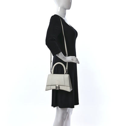 Balenciaga Grained Calfskin Small Hourglass Top Handle Bag White 2 of 15