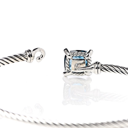 David Yurman Sterling Silver Hampton Blue Topaz Diamond 8mm Chatelaine Bracelet 4 of 5