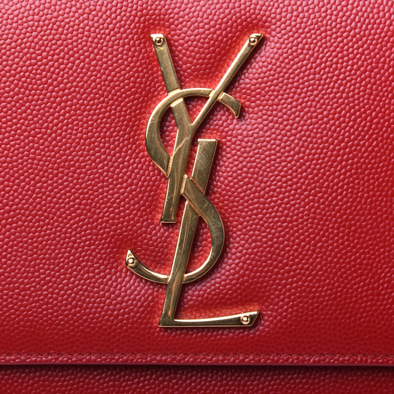 Saint Laurent Grain De Poudre Classic Monogram Cassandre Clutch New Red 15 of 15