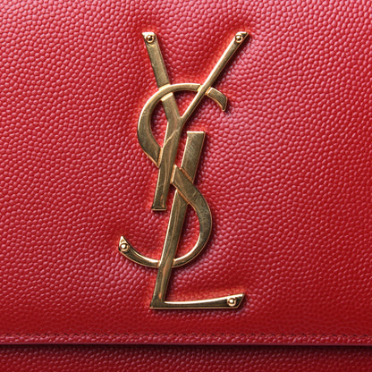 Saint Laurent Grain De Poudre Classic Monogram Cassandre Clutch New Red 15 of 15