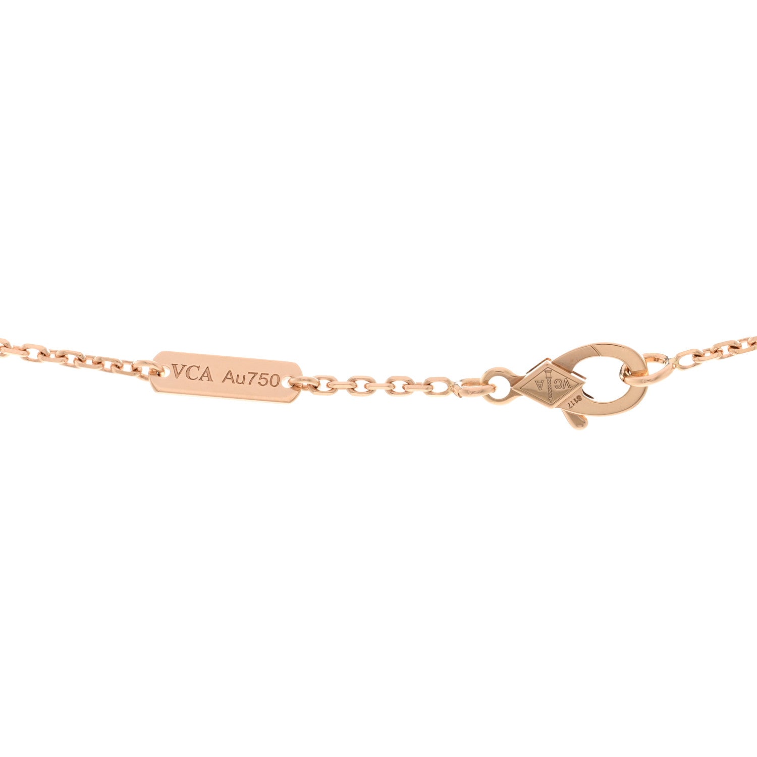 Van Cleef & Arpels 18K Rose Gold Gray Mother of Pearl Vintage Alhambra Pendant Necklace 4 of 5