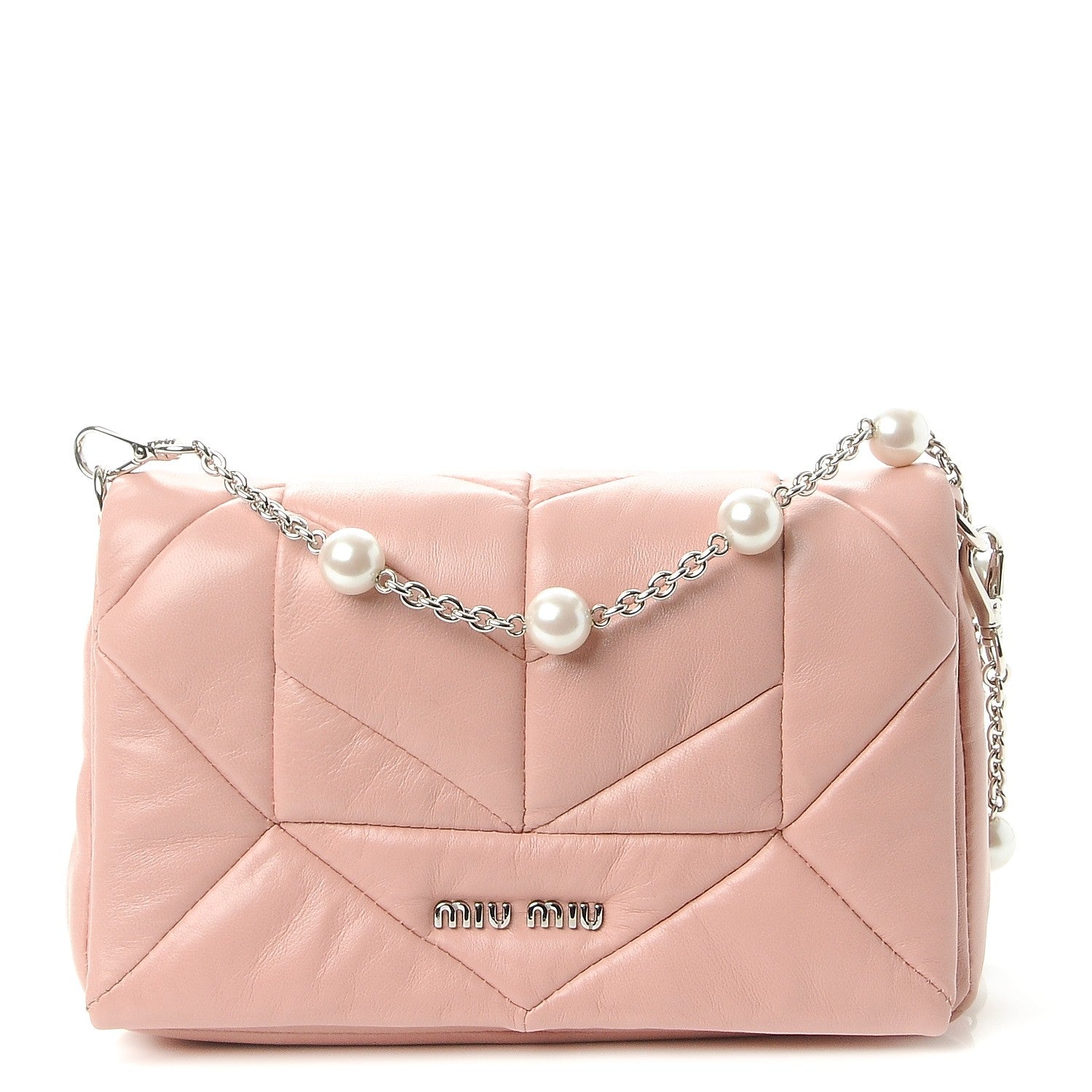 Miu Miu Nappa Patch Pearl Shoulder Bag Orchidea 1 of 8