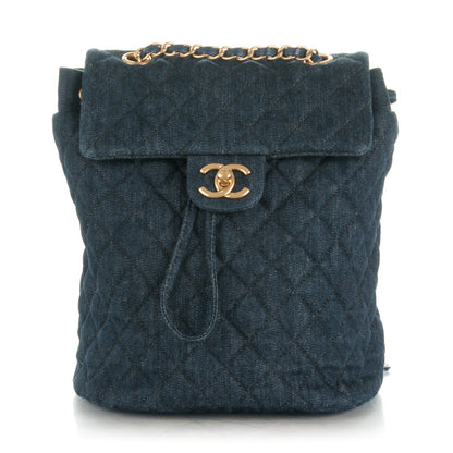 Chanel Washed Denim Quilted Small Urban Spirit Backpack Dark Blue 1 of 8