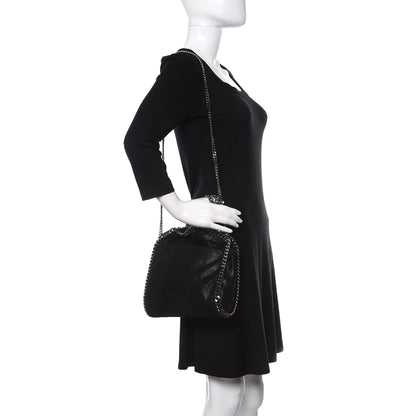 Stella McCartney Shaggy Deer Mini Falabella Fold Over Tote Black 2 of 12
