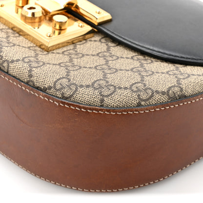 Gucci GG Supreme Monogram Web Medium Padlock Messenger Shoulder Bag Black 12 of 17