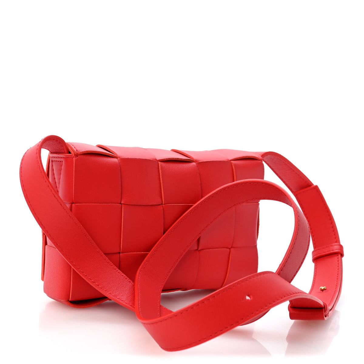 Bottega Veneta Lambskin Maxi Intrecciato Small Cassette Crossbody Bag Redstone 3 of 13