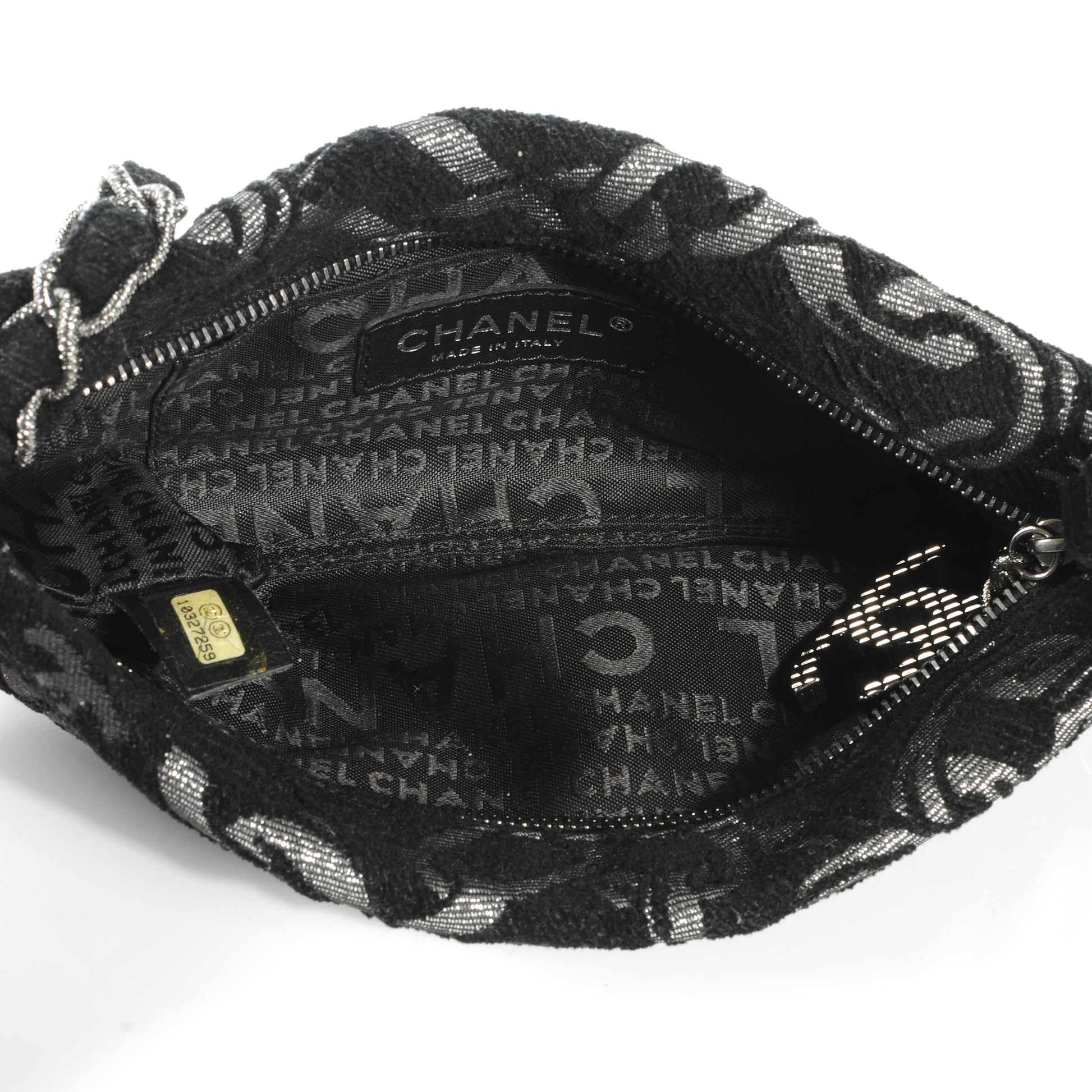Chanel Silver CC Chain Pochette Black 8 of 8