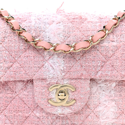 Chanel Tweed Quilted Mini Rectangular Flap Light Pink White 8 of 11