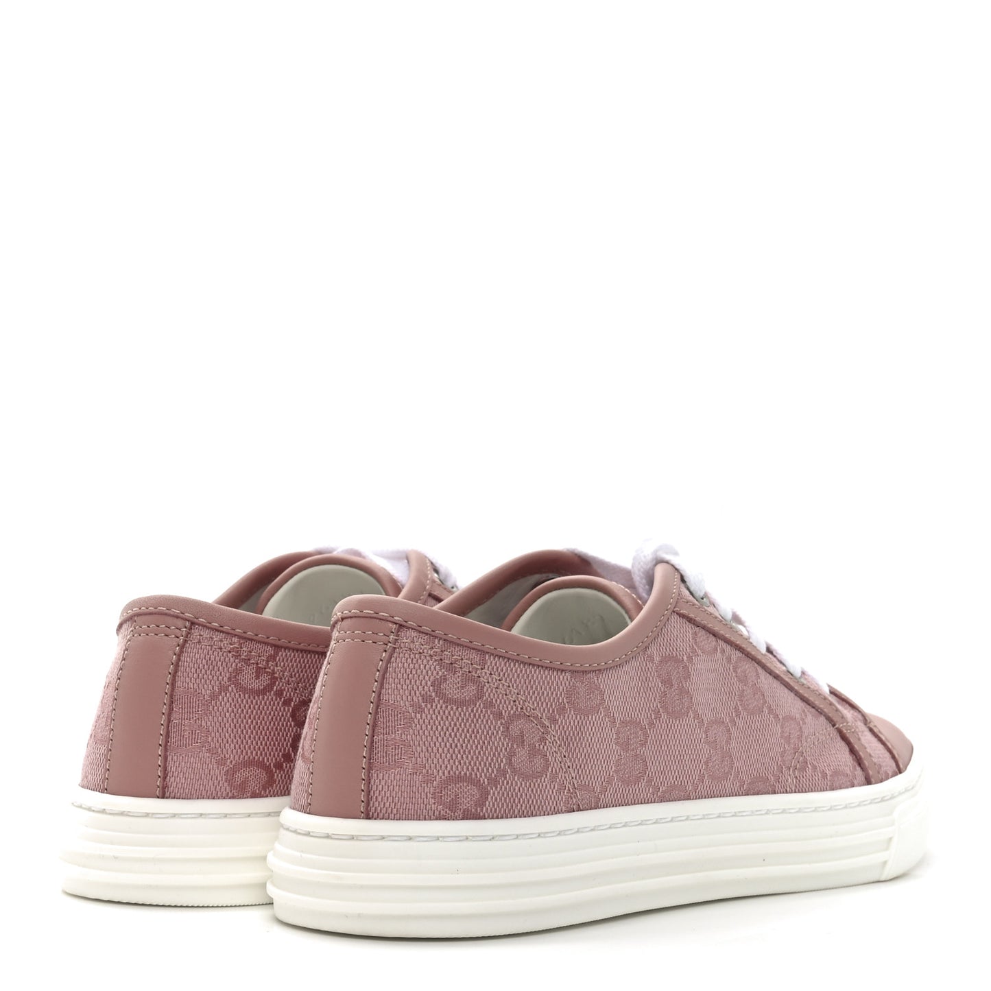 GG Monogram Calfskin Womens Low Top Sneakers 35 Pink Soft Pink