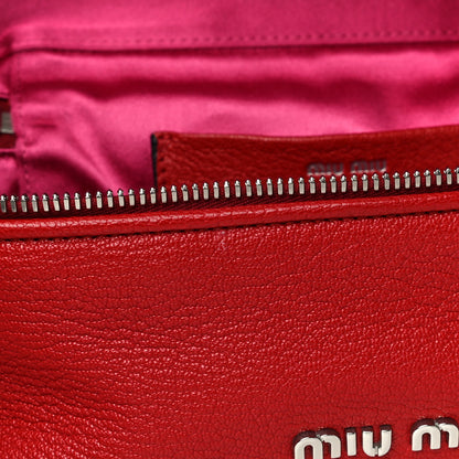 Miu Miu Goatskin Madras Top Handle Crossbody Red 12 of 12