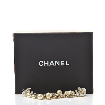 Chanel Pearl CC Chain Drop Earrings Gold 5 of 5
