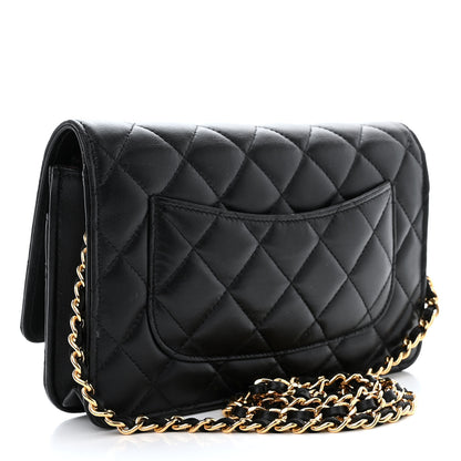 Chanel Lambskin Quilted Wallet On Chain WOC Black 3 of 12