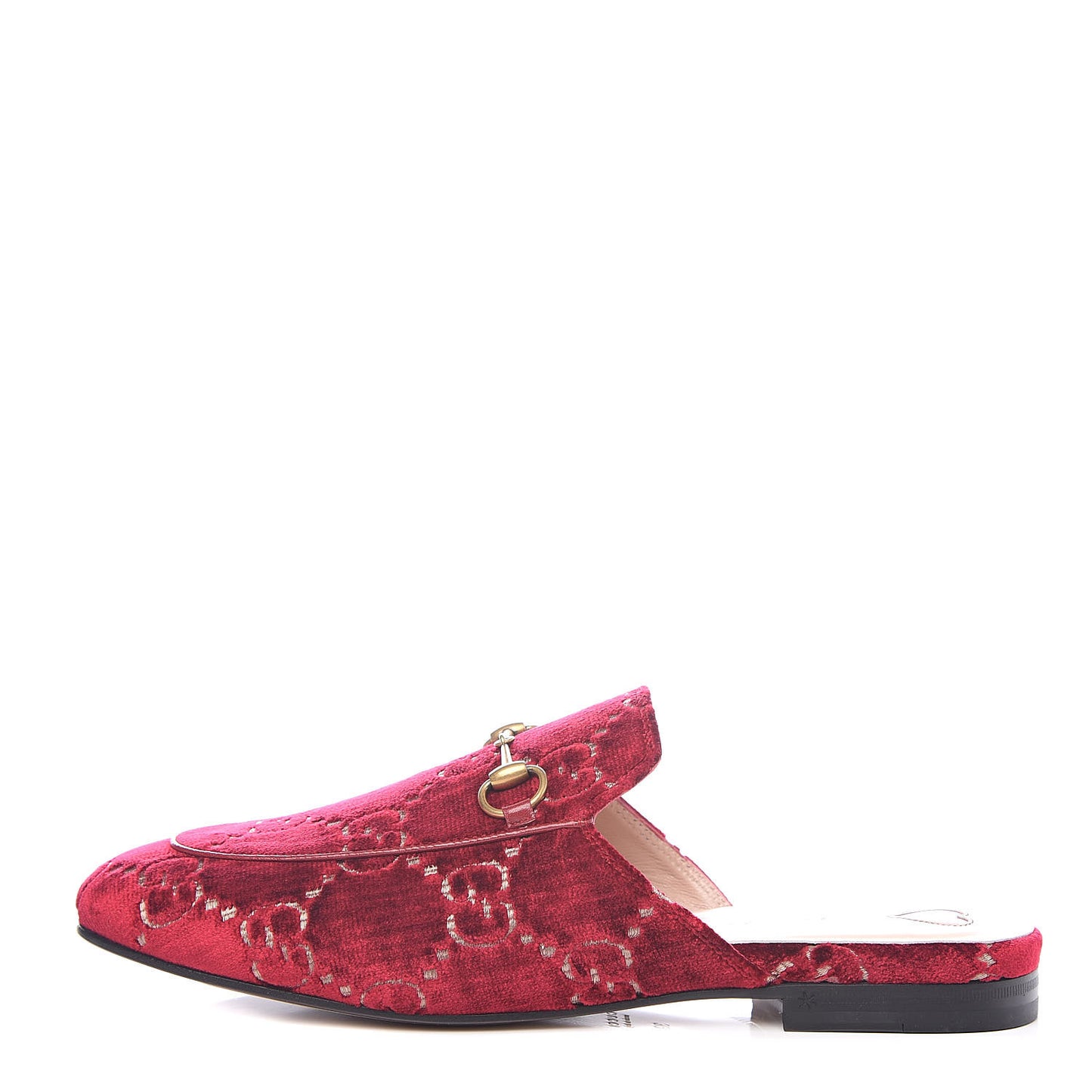 Velvet GG Monogram Womens Princetown Slippers 39 Red Cipria