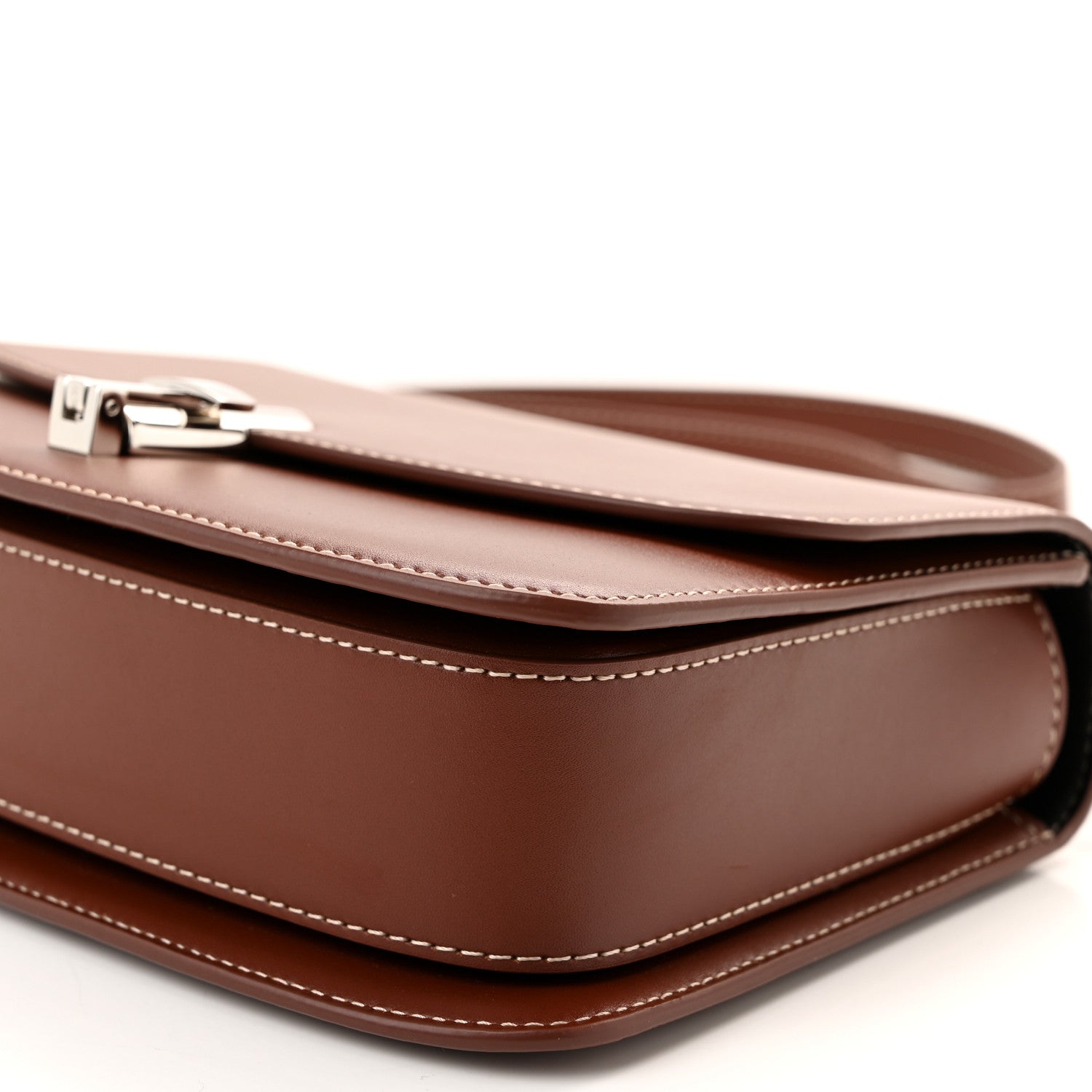 The Row Polished Saddle Calfskin The Sofia 8.75 Crossbody Cherry Wood 9 of 9