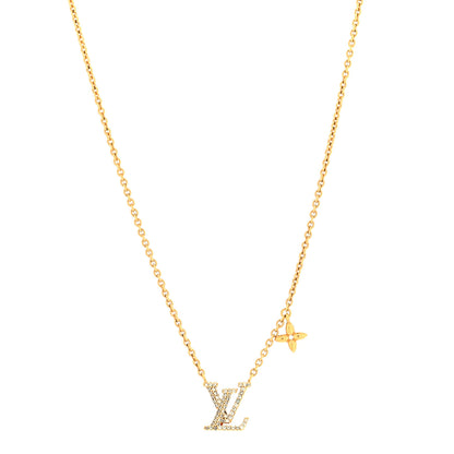 Louis Vuitton Metal Crystal LV Iconic Necklace Gold 2 of 6