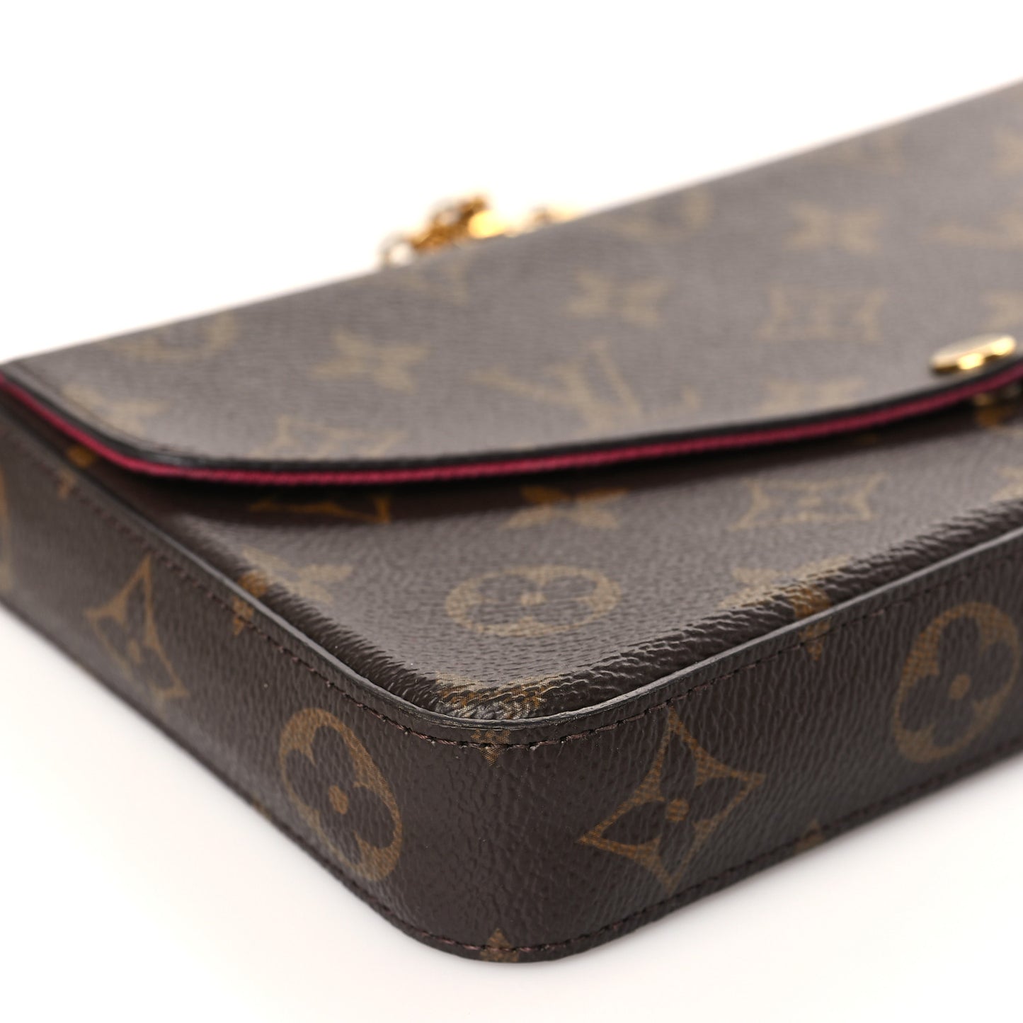 Monogram Pochette Felicie Chain Wallet Fuchsia