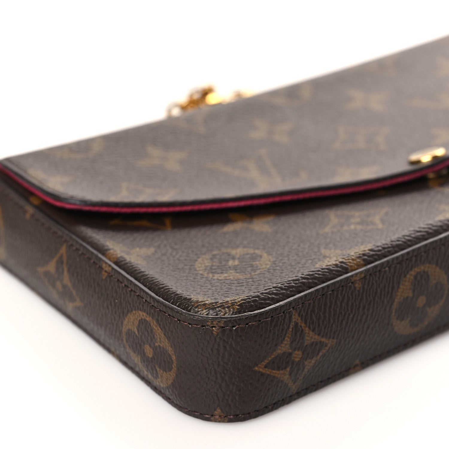 Louis Vuitton Monogram Pochette Felicie Chain Wallet Fuchsia 8 of 9
