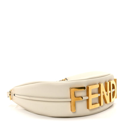 Fendi Vitello Grace Matte Small Fendigraphy Hobo Bag White Ice 4 of 10