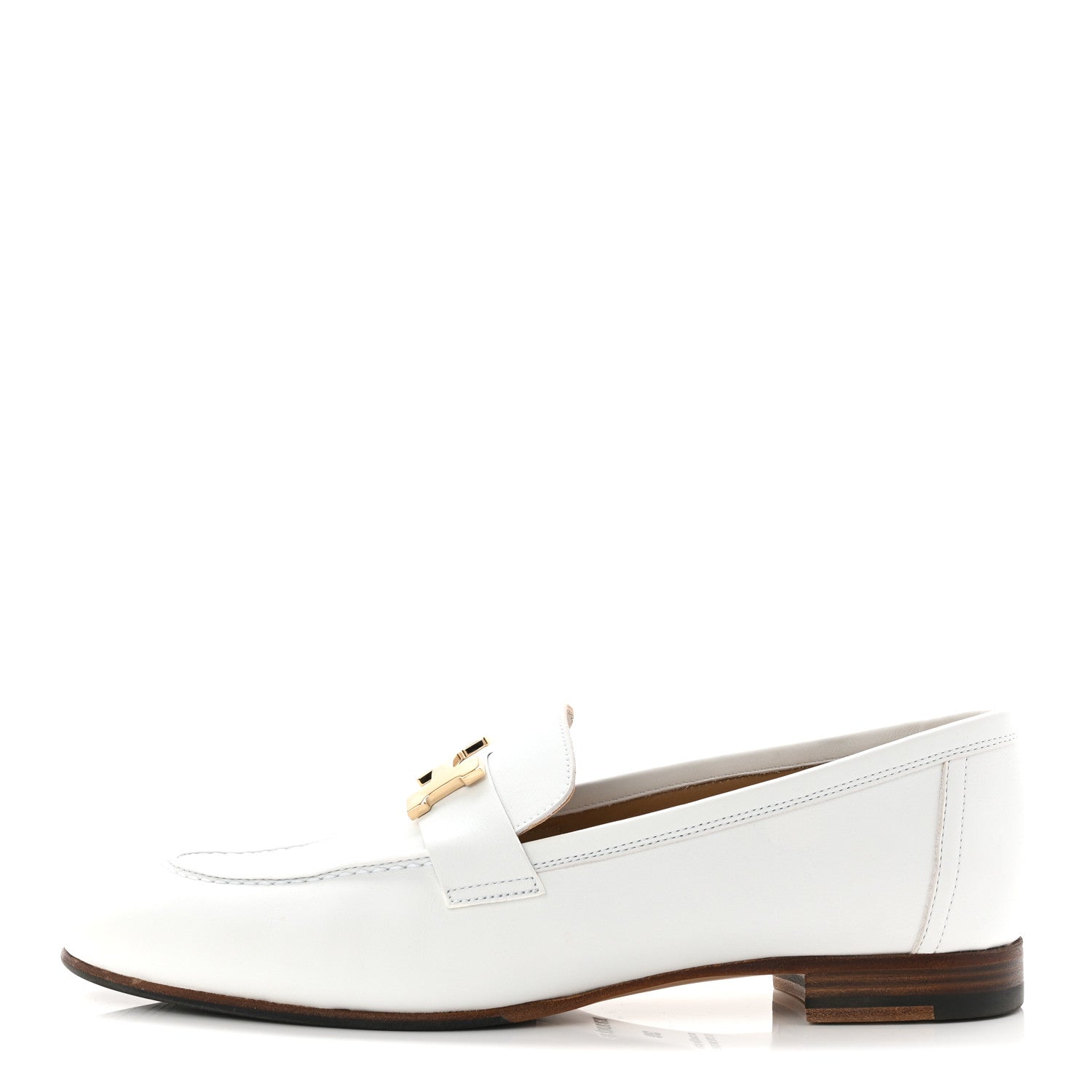 Hermes Calfskin Womens Paris Loafers 39 White 1 of 10