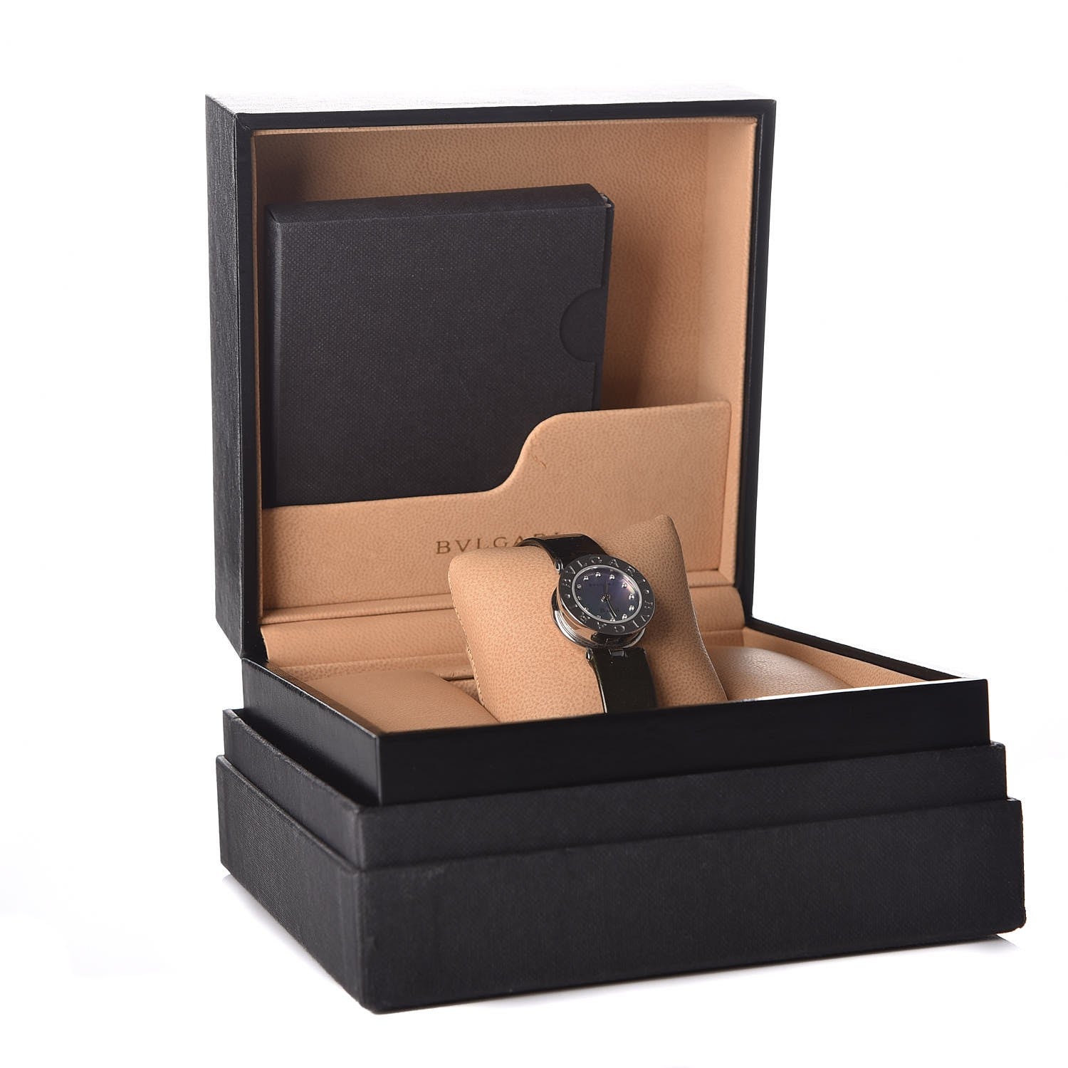 Bulgari Stainless Steel Calfskin Diamond Blue Mother of Pearl 22mm B.Zero1 Quartz Watch 12 of 12