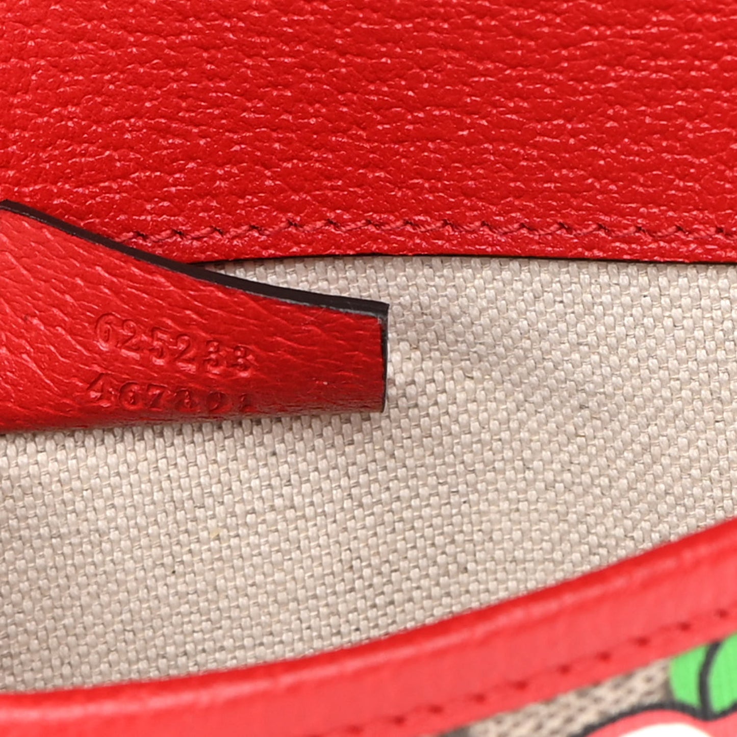 GG Supreme Monogram Apple Interlocking G Belt Bag Beige Multicolor Lobster Red