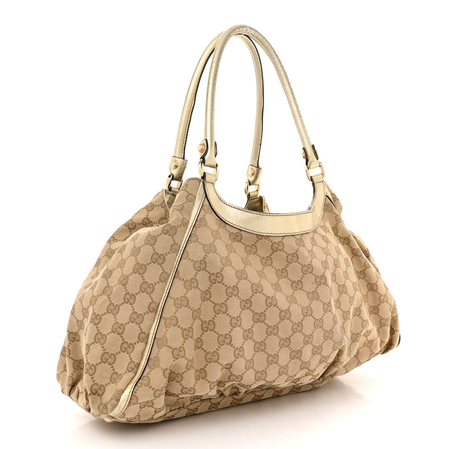 Monogram Large D Gold Hobo Metallic Gold